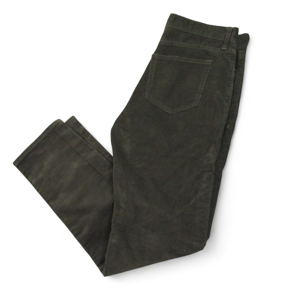 J.Crew Mens Corduroy Pants 29 x 30 Green 5 Pocket Chino Slim Flex Cotton